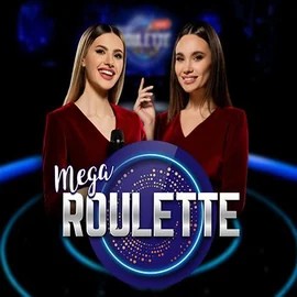 Mega Roulette online game logo by Pragmatic Play on casoolascasino.com